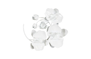 Orchid Sprig Wall Art, Smallall, Metal, White