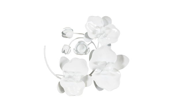 Orchid Sprig Wall Art, Smallall, Metal, White
