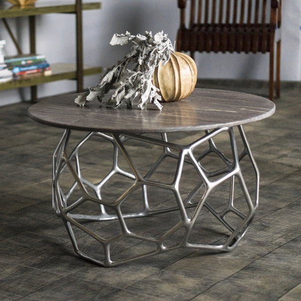 Cell Coffee Table with Marble Top