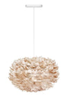 Eos Medium Hardwired Pendant in Light Brown with White Cord