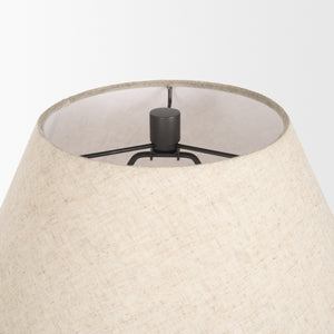 Salaah Black Brushed Metal w/ Beige Shade Table Lamp