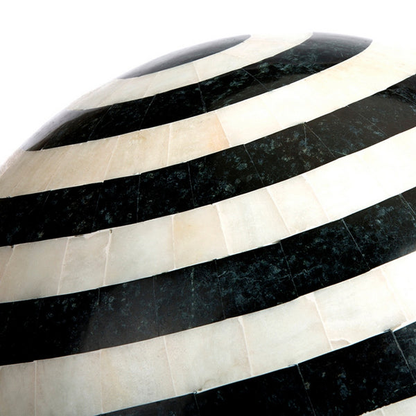 Sphere Inlaid Stone 16.5" Stripe