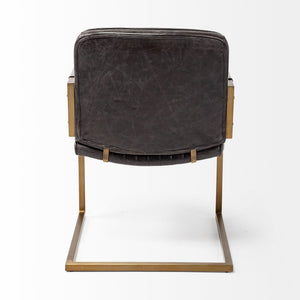 Horner Black Leather Seat w/Metal Frame Dining Chair