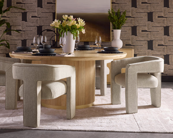 KRASNER DINING ARMCHAIR - RHAPSODY SAND