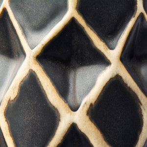 Teulia I Tall Black With Cream Accent Ceramic Vase