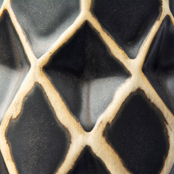 Teulia I Tall Black With Cream Accent Ceramic Vase