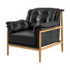 Larry Faux Leather Tufted Accent Arm Chair, Casa Black
