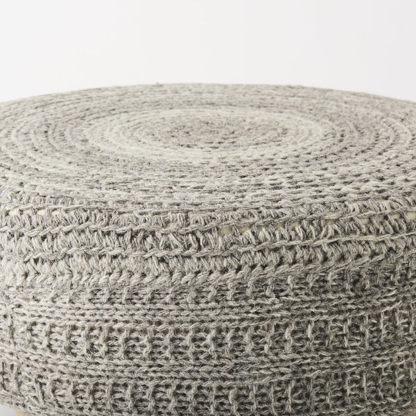 Bina 30.0L x 30.0W x 15.0H Dark Gray 4 Legged Wool Stool