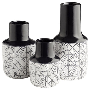 Medium Dark Zenith Vase in Blue and White
