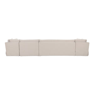 Moe's Fable Slipcover Dining Banquette U-Shape Beige 168"