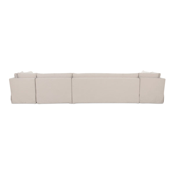 Moe's Fable Slipcover Dining Banquette U-Shape Beige 168"