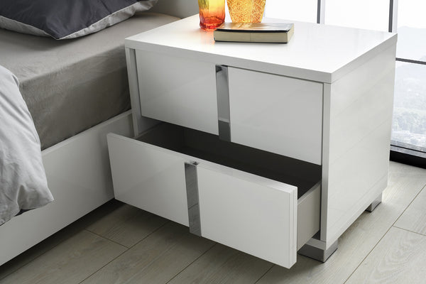 Giulia Night Stand Left Facing in White