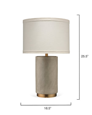 Mortar Cement Table Lamp with Linen Shade