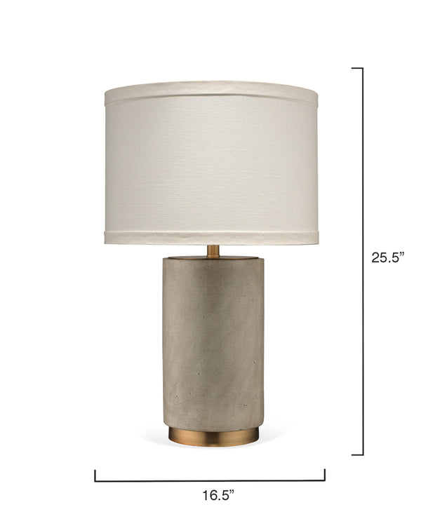 Mortar Cement Table Lamp with Linen Shade