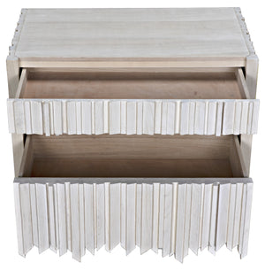 Desdemona 3 Drawer Chest, Bleached Elm