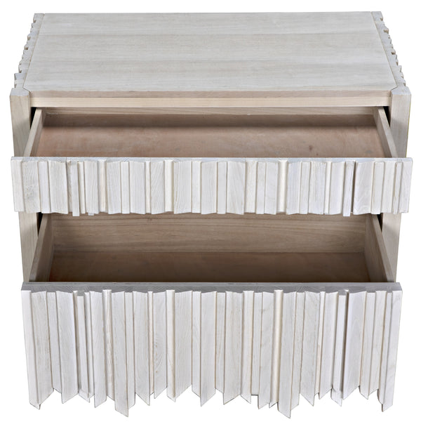 Desdemona 3 Drawer Chest, Bleached Elm