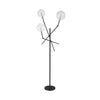 Connor II 84" Black Metal Glass Globe Three Light Floor Lamp