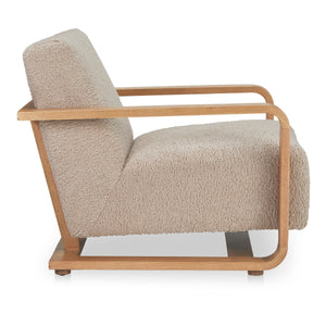 Moe's Eckersley Lounge Chair in Beige Faux Shearling