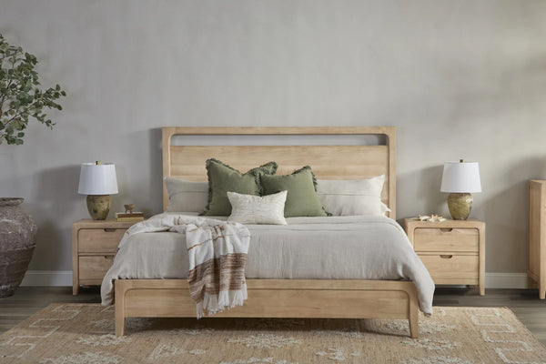 Laguna Solid Wood Bed with Cutout Headboard - Eastern King