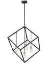 Vertical 4 Light Pendant in Matte Black + Brushed Nickel Finish