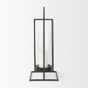 Albus I Large Black Metal Rectangular Table Candle Holder