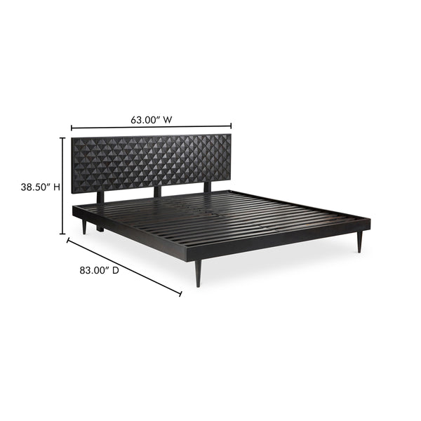 Moe's Pablo Queen Bed in Black Sheesham Wood