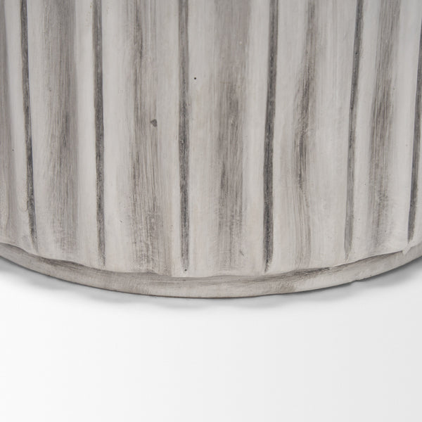 Ummi Tall Off White w/ Gray-Brown Antiquing Ceramic Floor Vase