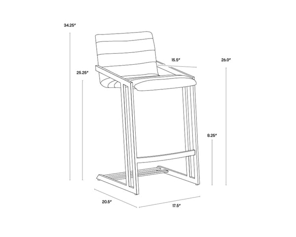 WEBBER COUNTER STOOL - BRAVO COGNAC