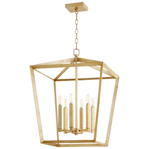 Hyperion 6Lt Chandelier In Aged Silver Leaf