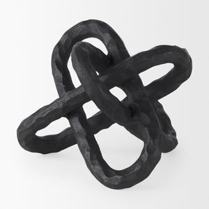 Wilhelm I (Small) 7L x 7W Black Metal Link Decor Object