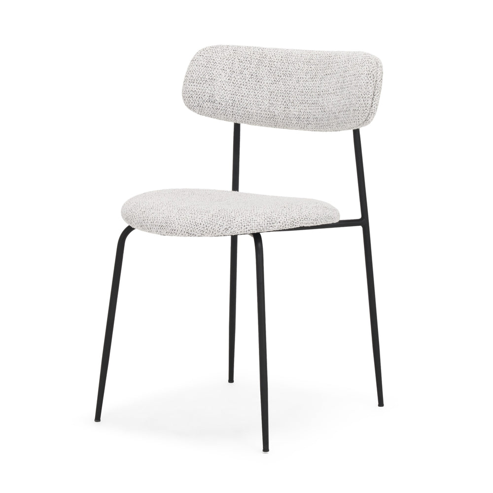 Casey Matte Black Metal w/ Gray Fabric Dining Chair
