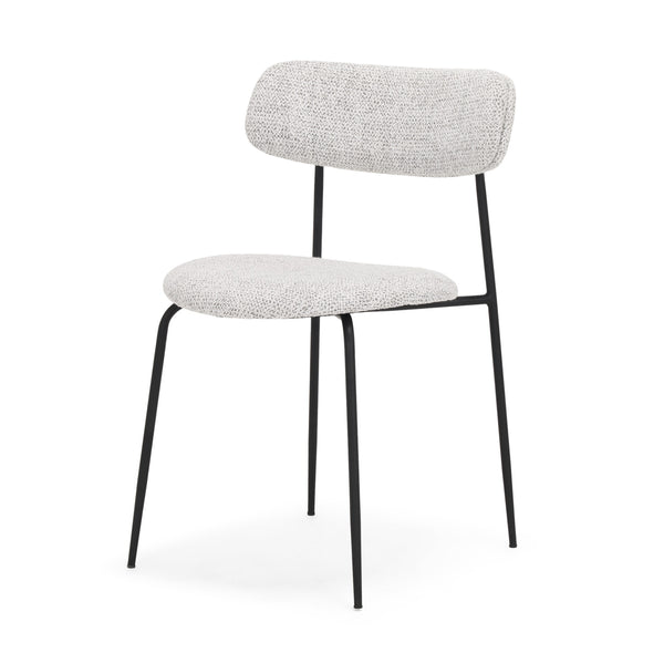 Casey Matte Black Metal w/ Gray Fabric Dining Chair
