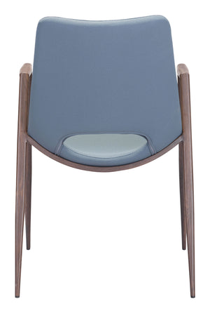 Desi Dining Chair (Set of 2) Blue & Walnut