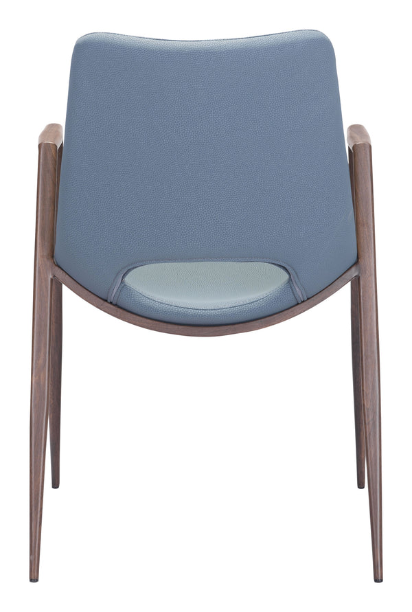 Desi Dining Chair (Set of 2) Blue & Walnut
