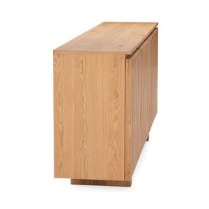 Roya Solid Wood 4-Door Cabinet in Tawny Brown Finish