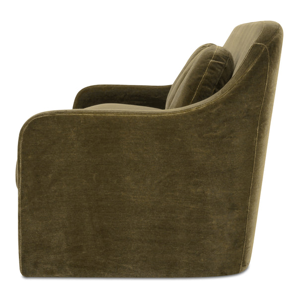 Moe's Rialto Sofa in Dark Green Faux Mohair
