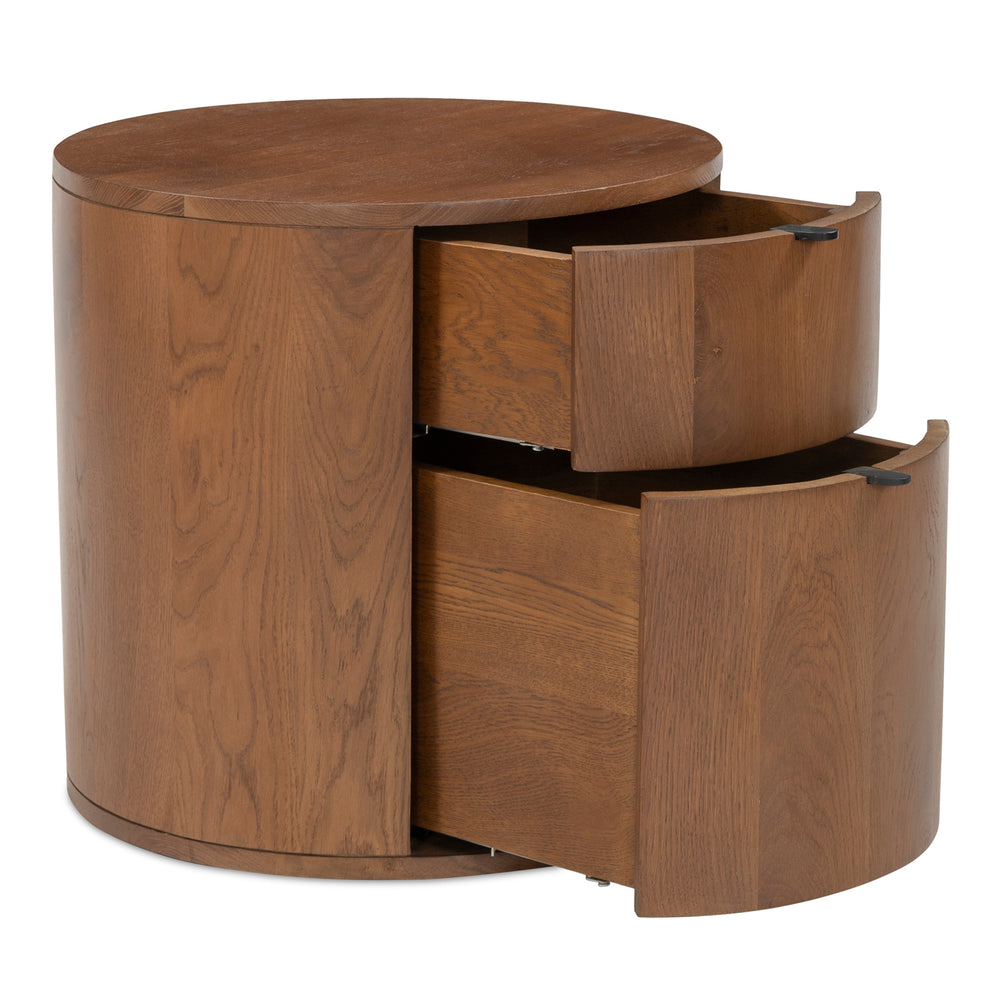 Theo Two Drawer Brown Nightstand by Moe's