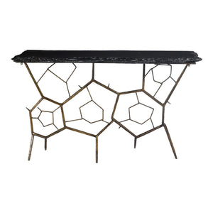 Moe's Nate Slate Console Table in Dark Grey