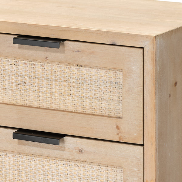 Reed 3 Drawer Side Table