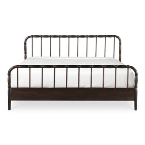 Vivian Queen Bed Dark Brown with Turned Detailing