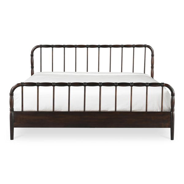 Vivian Queen Bed Dark Brown with Turned Detailing