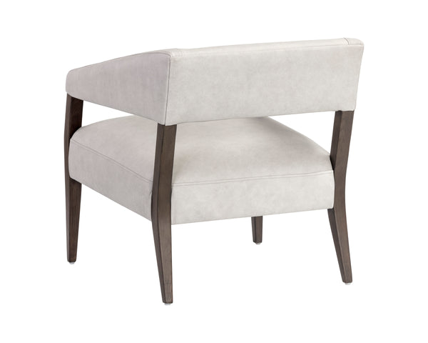 CARLYLE LOUNGE CHAIR - SALOON LIGHT GREY LEATHER