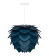 Aluvia Medium Hardwired Pendant in Petrol with White Cord