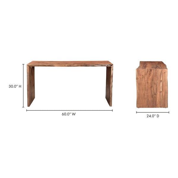 Moe's Tyrell Desk in Natural Acacia Wood