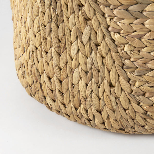 Sivan 19.7L x 19.7W x 23.6H (Set of 3) Light Brown Water Hyacinth Round Basket W/ Handles