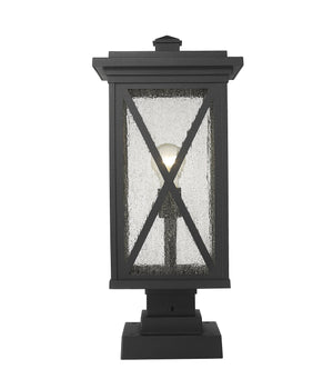 Brookside 1 Light Outdoor Pier Mounted Fixture in Black Finish