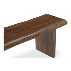 Moe's Lila Small Brown Dining Bench with Live Edge
