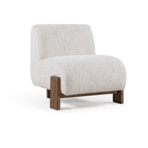 Chelsea Upholstered Accent Chair with Wooden Legs - Ivory