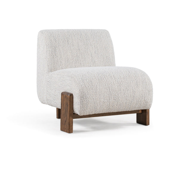 Chelsea Upholstered Accent Chair with Wooden Legs - Ivory