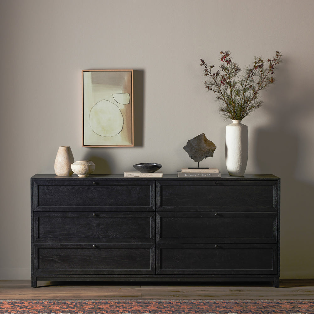 Millie 6 Drawer Dresser In Drifted Matte Bl